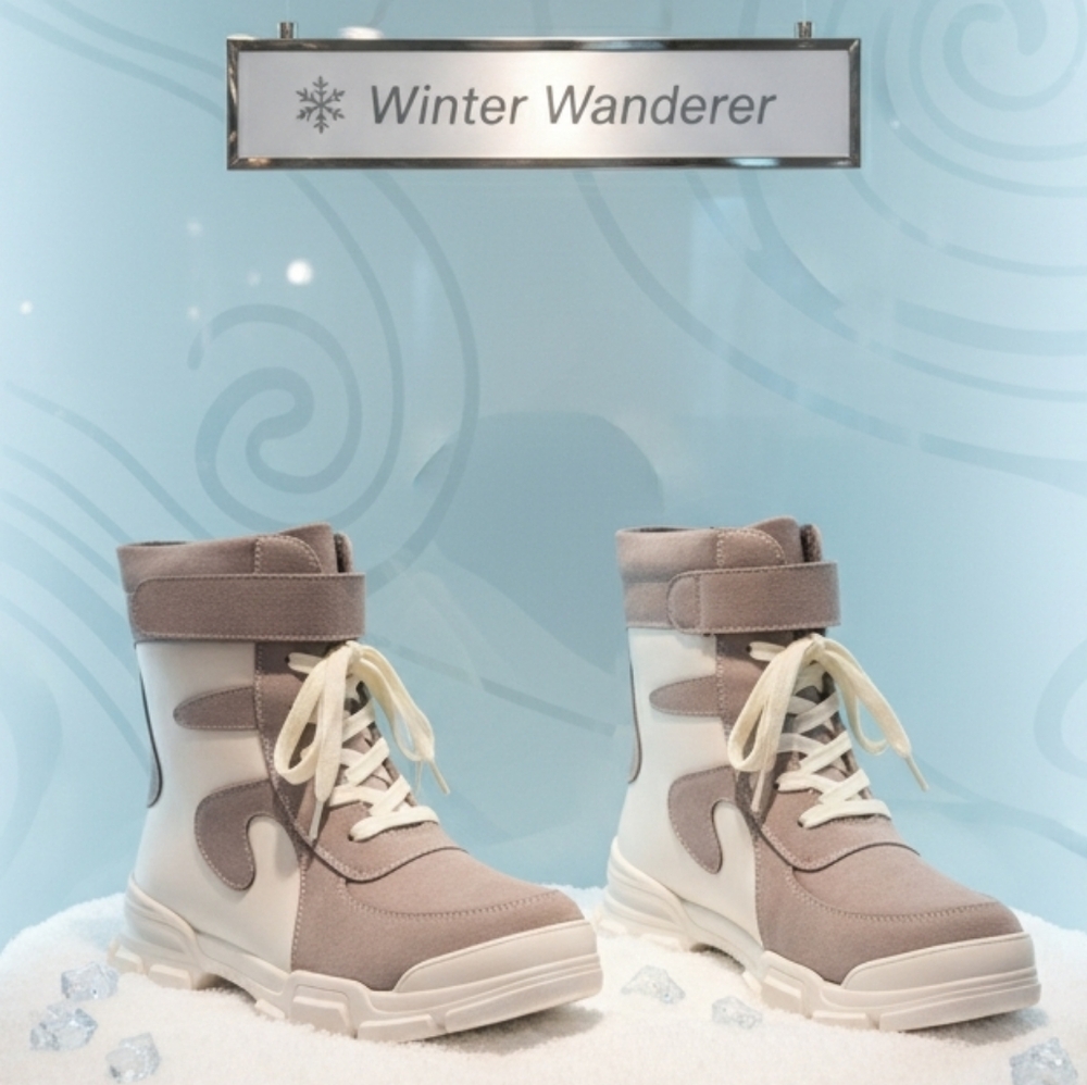 Stylish Gray and White Women's Boots